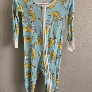 Little Sleepies Banana Print Convertible Romper 6-12M
